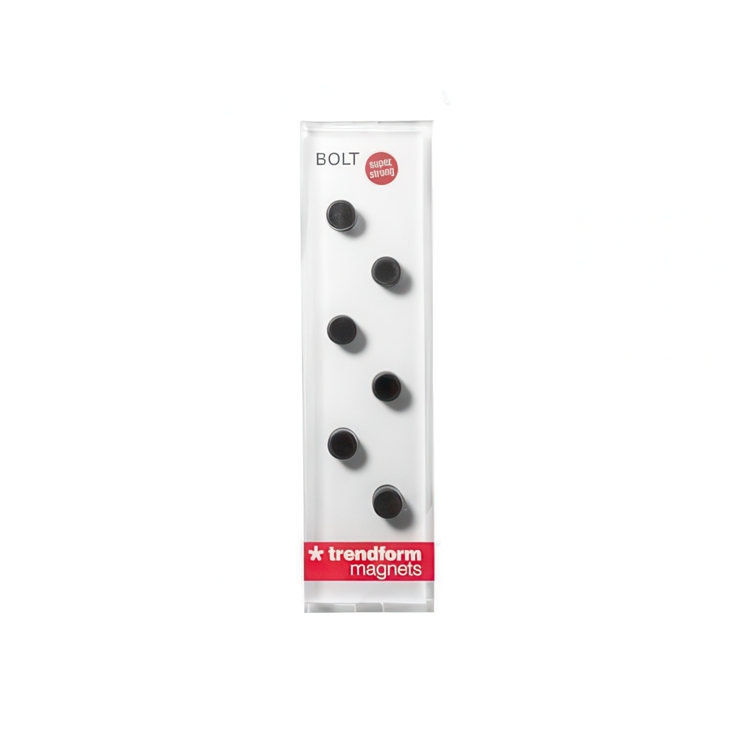 Minimagnet cylinder 6-pak, Sort