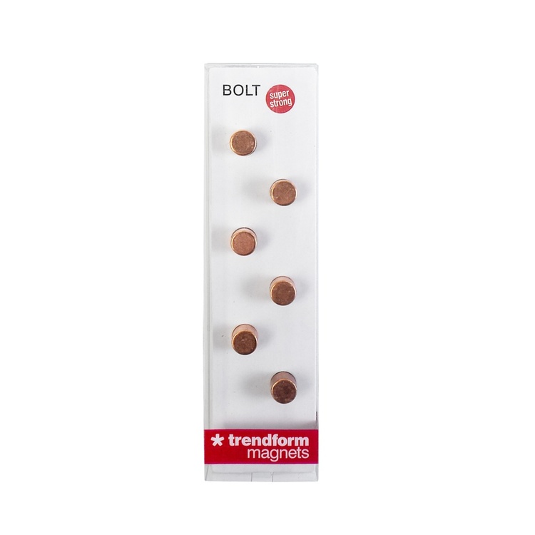 Minimagnet cylinder 6-pak, Kobber