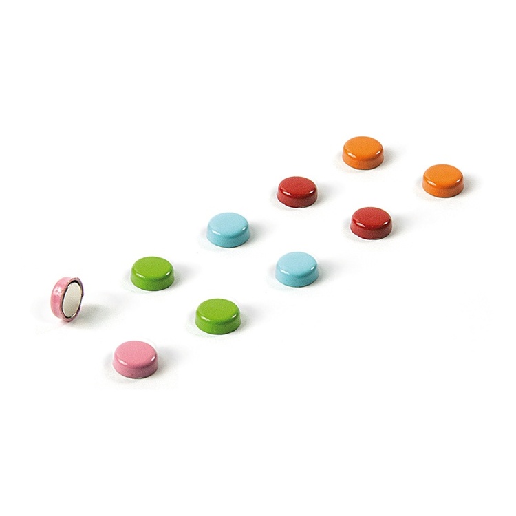 Rund minimagnet 10-pak, Farvemix