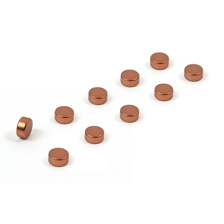 Rund minimagnet 10-pak, Kobber