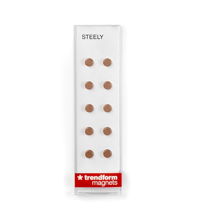 Rund minimagnet 10-pak, Kobber