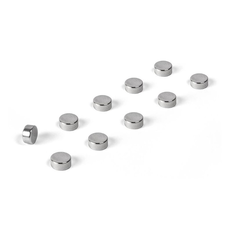 Rund minimagnet 10-pak, Sølv