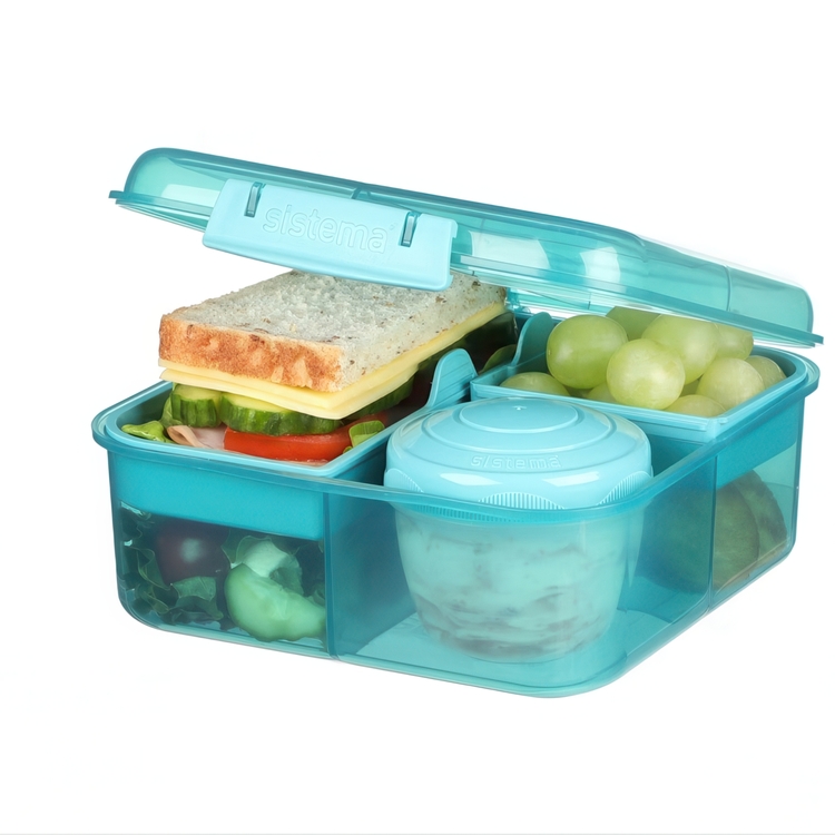 Bentoboks med rum og beholder 1,25L, Sistema