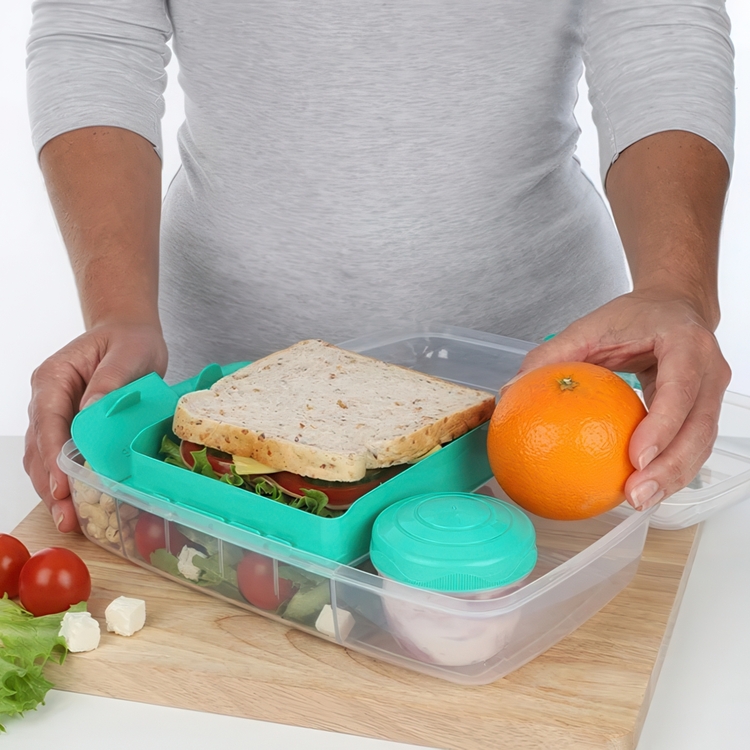 Bentoboks med rum og beholder 1,76L, Sistema
