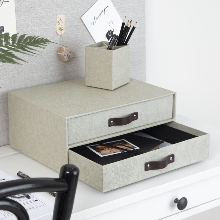 Minikommode 2 skuffer, Birger canvas, Bigso, Beige