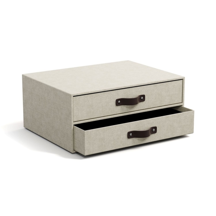 Minikommode 2 skuffer, Birger canvas, Bigso, Beige