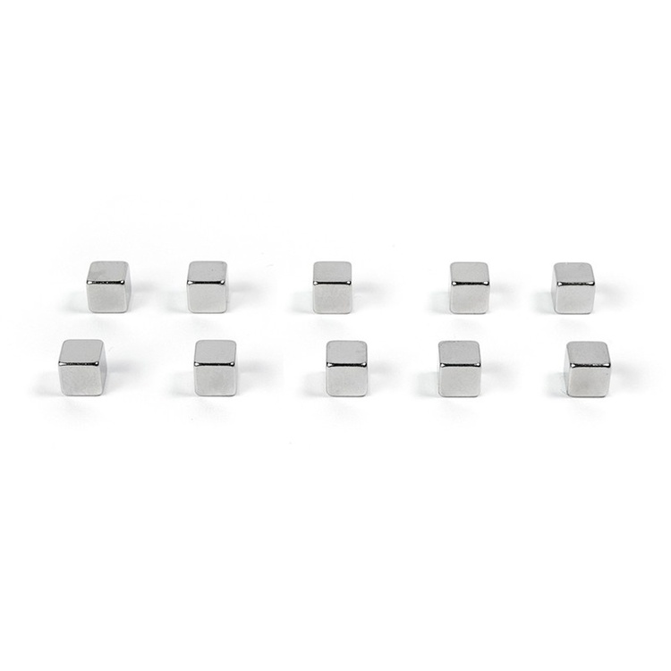 Minimagnet terning 10-pak, Sølv