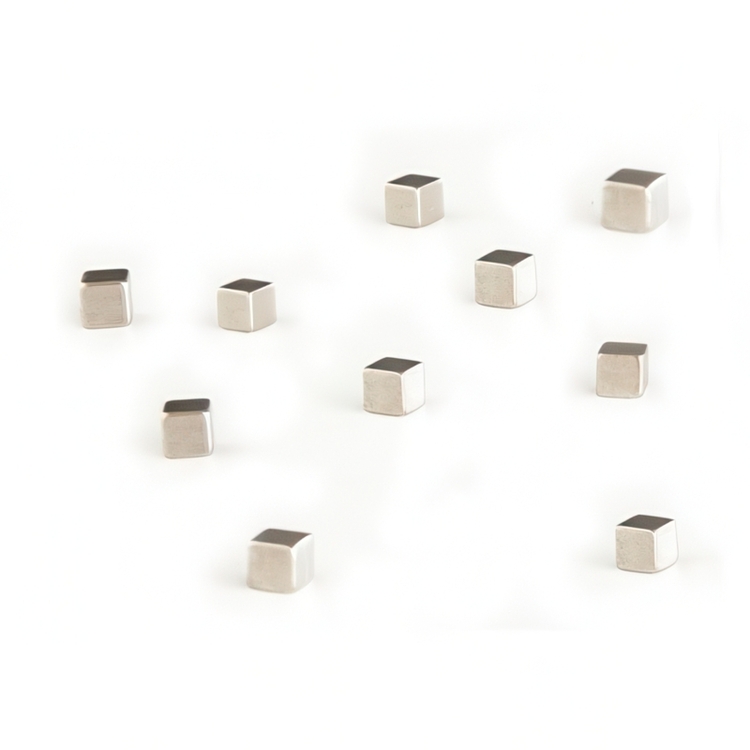 Minimagnet terning 10-pak, Sølv