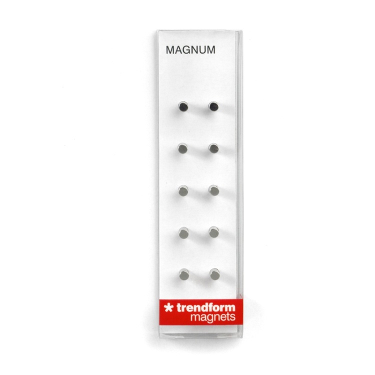 Minimagneter cylinder 10-pak, sølv