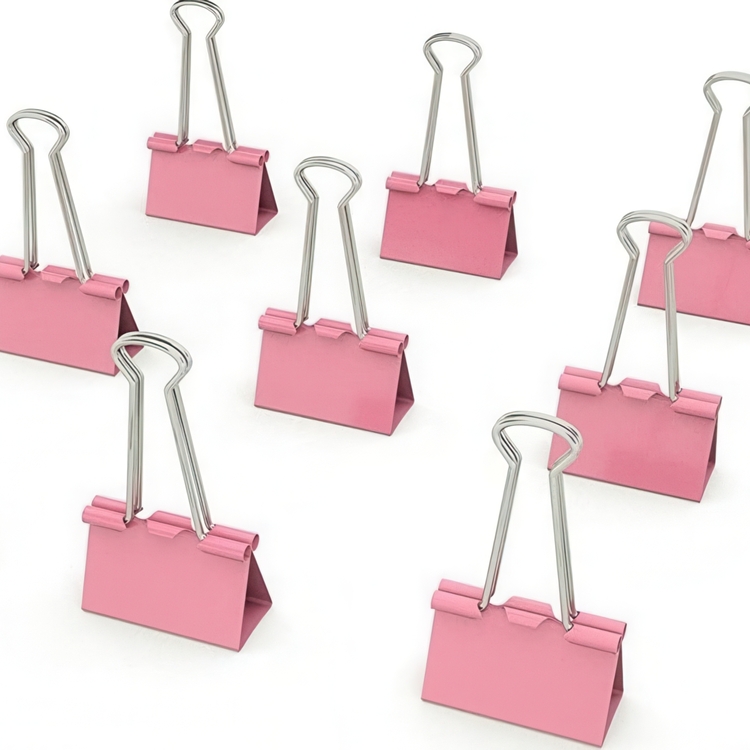 Papirclips, 12 stk. FOLDBACK CLIPS L, 41 mm, Pink