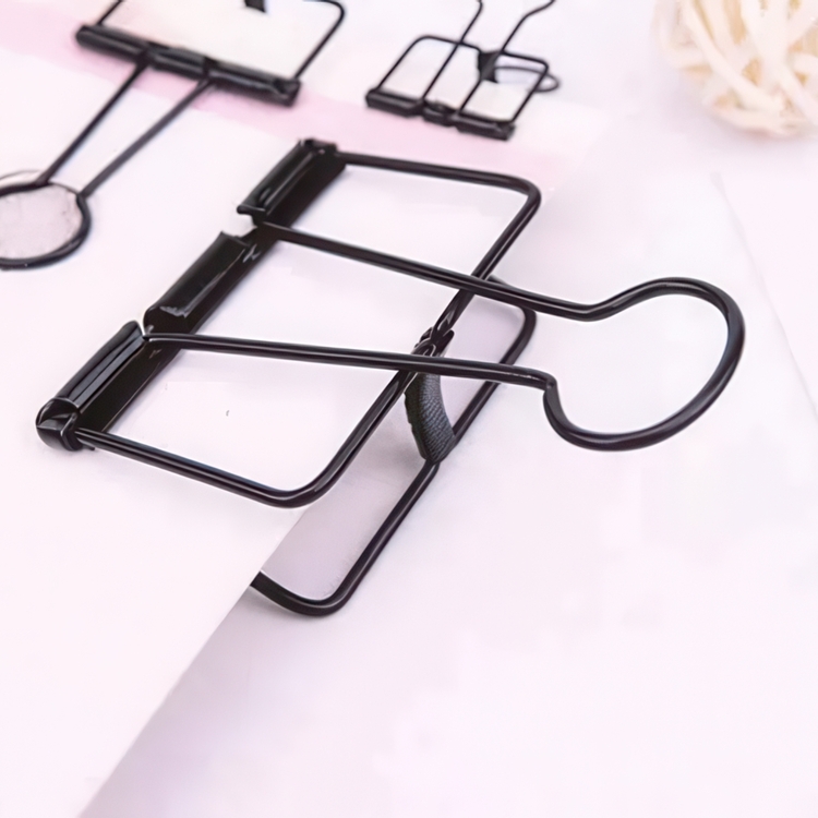 Papirklemmer, 10 stk., WIRE CLIPS MEDIUM, 32 mm, Deskstore, Sort