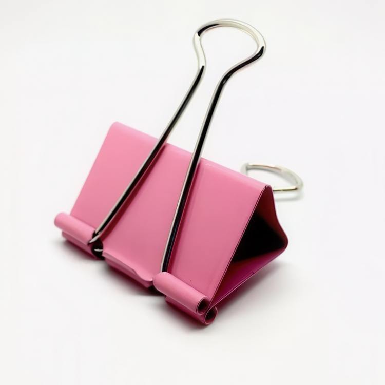Papirclips, 12 stk., FOLDBACK CLIPS XL, 51 mm, Lyserød