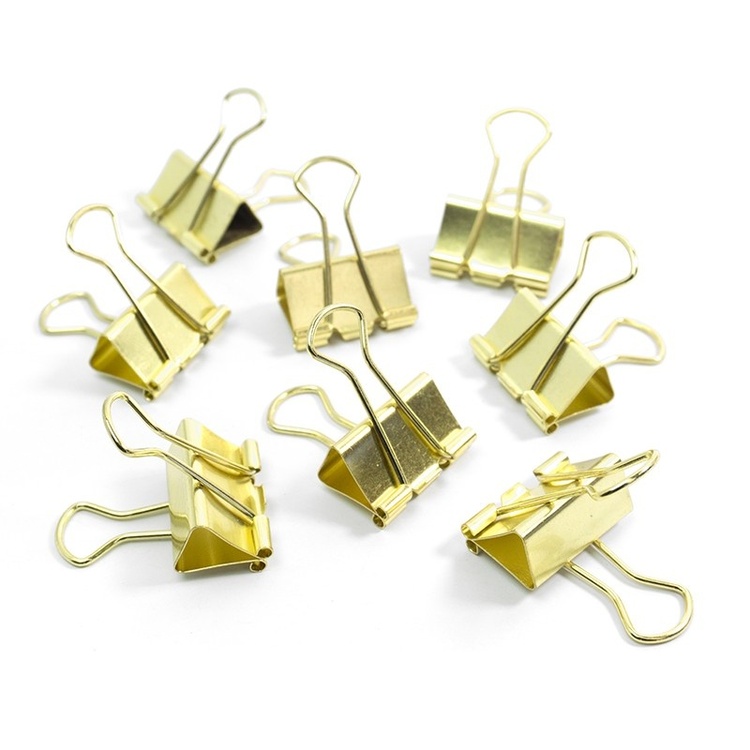 Papirclips, 8 stk., FOLD BACK SMALL 25 mm, guld