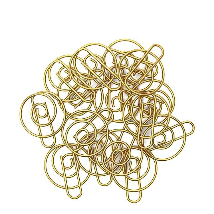 Runde papirclips SPIRAL, 15 stk., Monograph, messing