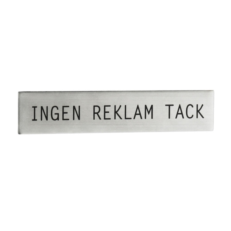 Selvklæbende metalskilt, Reklamer nej tak