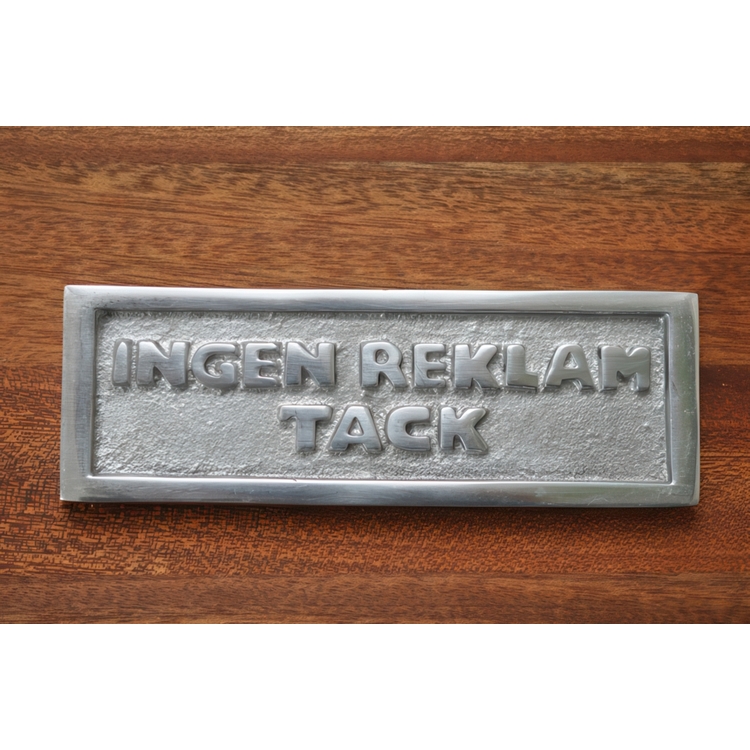 Aluminiumsskilt, Ingen reklame tak