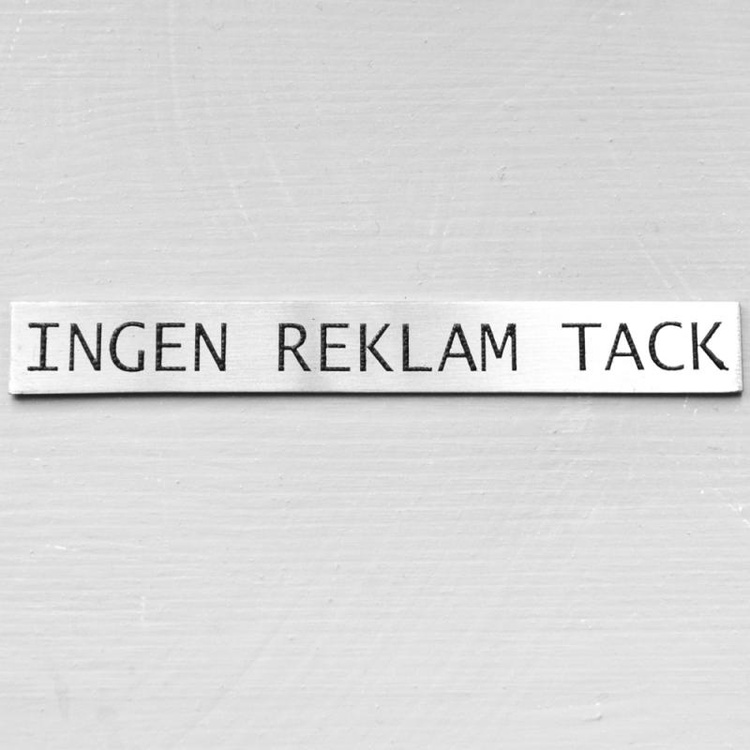 Metalskilt, Ingen reklam tak