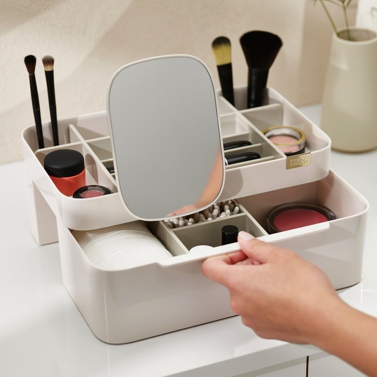Makeup-holder med skuffe og spejl, Joseph Joseph