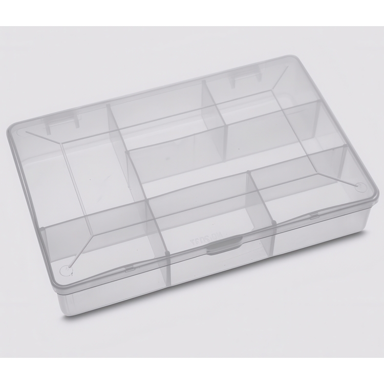 Sorteringsæske med låg, 7 rum, DIY SMALL BOX, 17 x 11,8 x H 3,3 cm, Klar