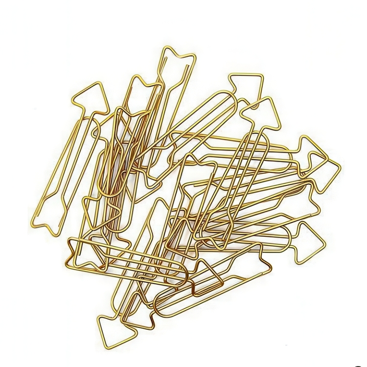 Store clips formet som pile, ARROW, 15 stk., Monograph, 2,8 cm, messing