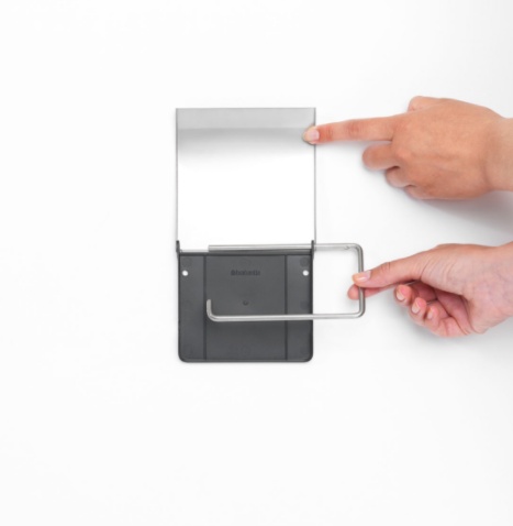 Selvklæbende toiletpapirholder, Brabantia, Borstat stål view 2