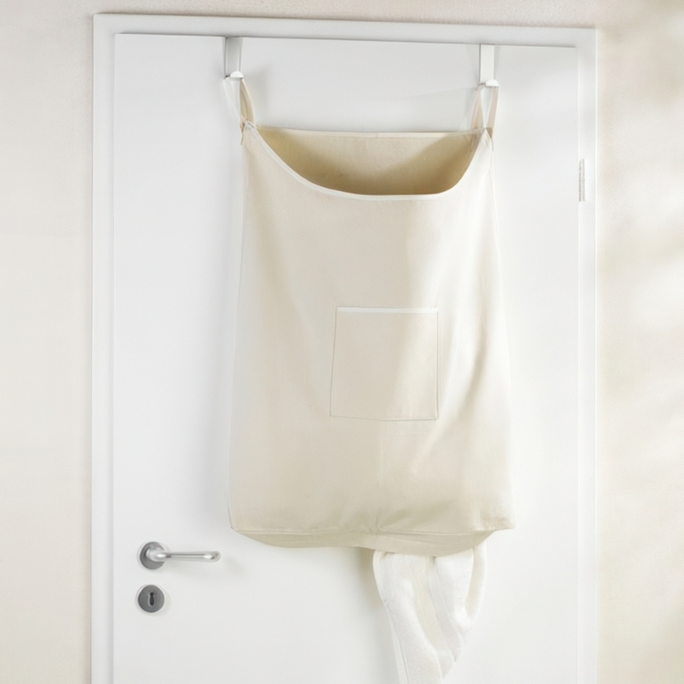 Hængende vasketøjskurv til dør, Beige