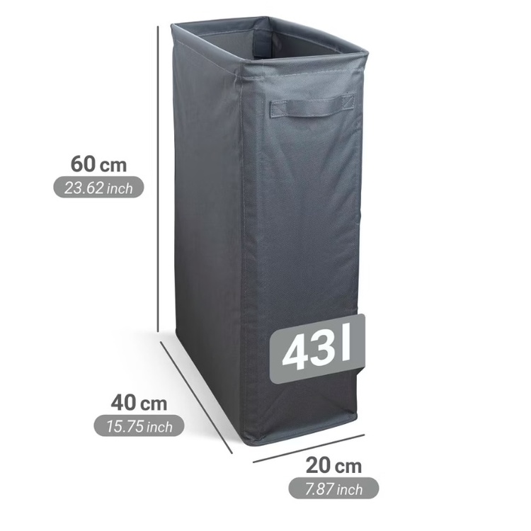 Smal vasketøjskurv 46L