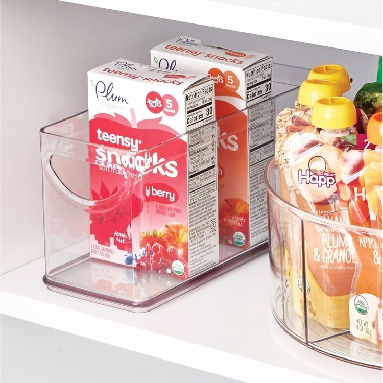 Åben kasse, stabelbar, smal, RPET CABINET BIN, 25,4 x 10,8 x H 12,7 cm, transparent