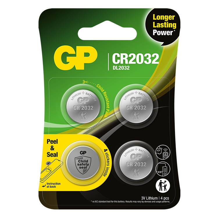 Batteri CR2032, 4-pak