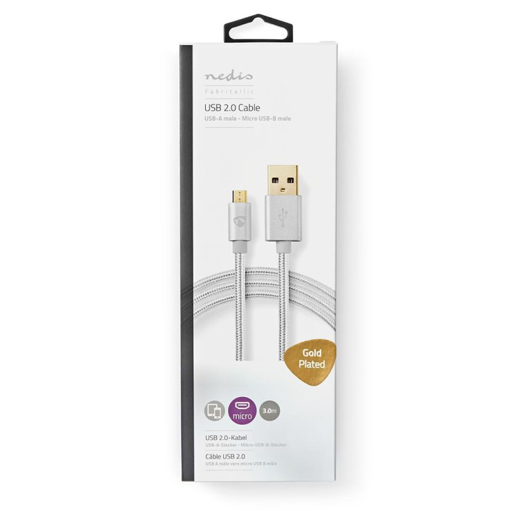 Langt USB-kabel i stof i gruppen Hjem / Elektronik / Kabler og adaptere hos SmartaSaker.se (13894)