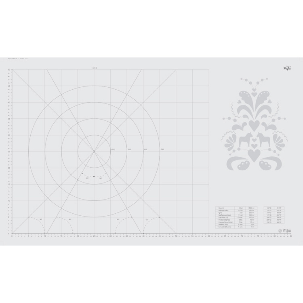 Stor bagemåtte med mål og vægt, 90x55 cm i gruppen Hjem / Køkkenredskaber / Bagning hos SmartaSaker.se (11968)