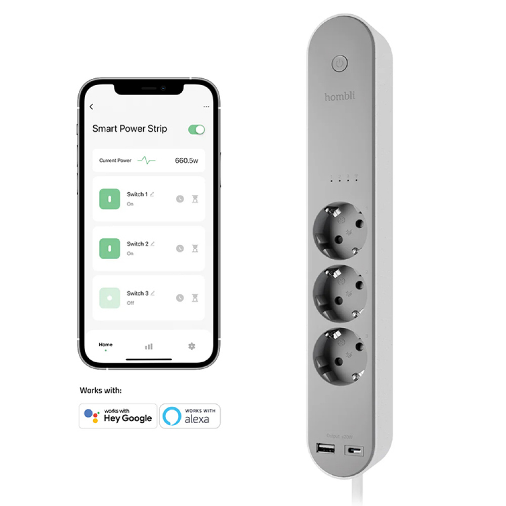 Smart strømskinne med USB i gruppen Hjem / Elektronik / Smart hjem hos SmartaSaker.se (12871)