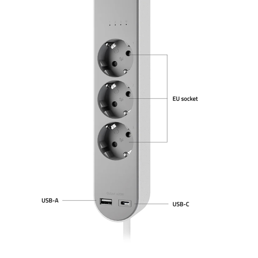 Smart strømskinne med USB i gruppen Hjem / Elektronik / Smart hjem hos SmartaSaker.se (12871)