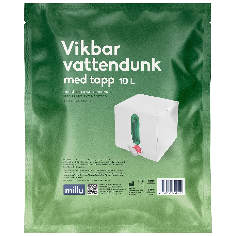 Sammenfoldelig vanddunk med hane, 10 liter i gruppen Sikkerhed / Kriseberedskab hos SmartaSaker.se (13153)