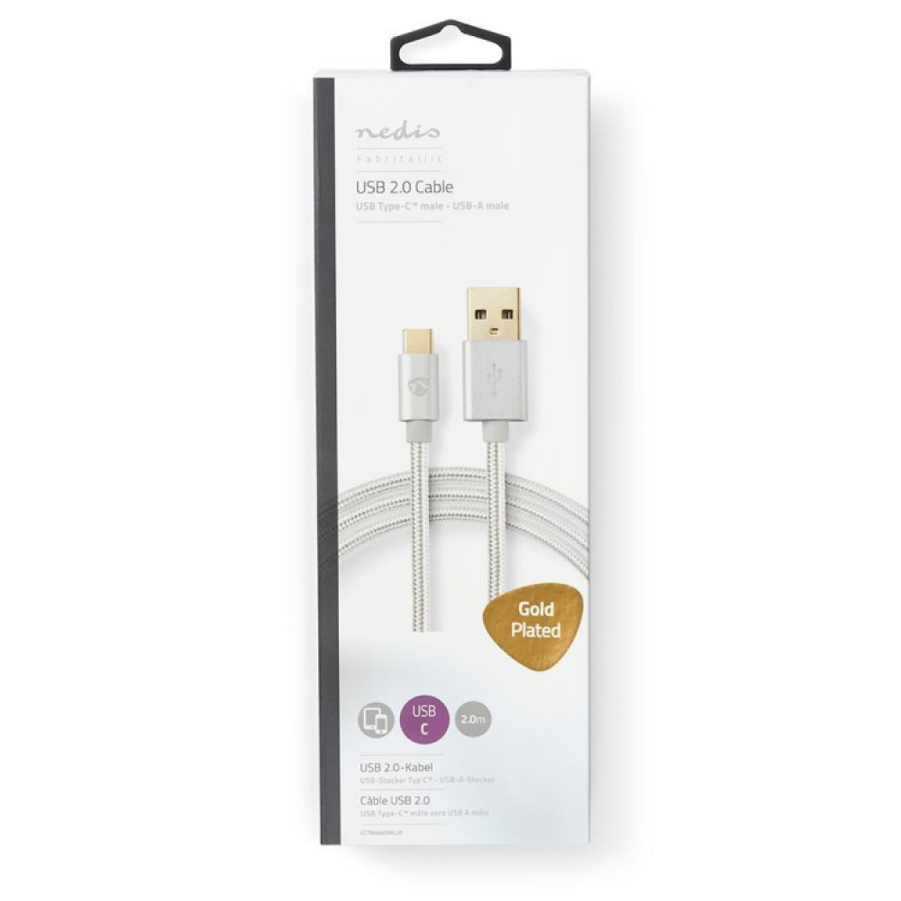 Langt USB-kabel i stof i gruppen Hjem / Elektronik / Kabler og adaptere hos SmartaSaker.se (13894)