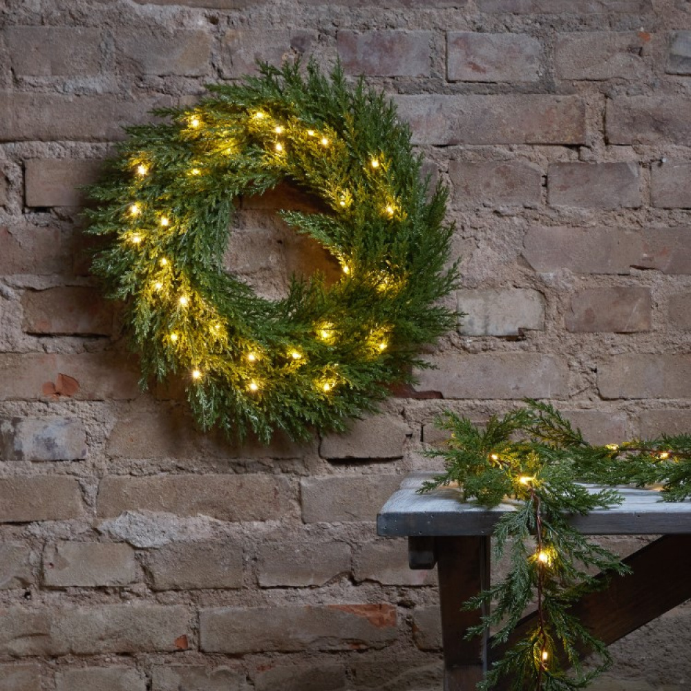 Batteridrevet julekrans med belysning i gruppen Højtider / Advent og jul / Julebelysning hos SmartaSaker.se (13897)