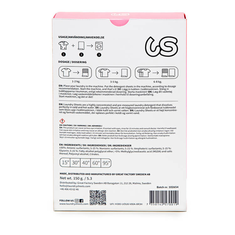 Vaskemiddel-ark Laundry Sheet i gruppen Hjem / Rengøring & Vasketøj hos SmartaSaker.se (14005)