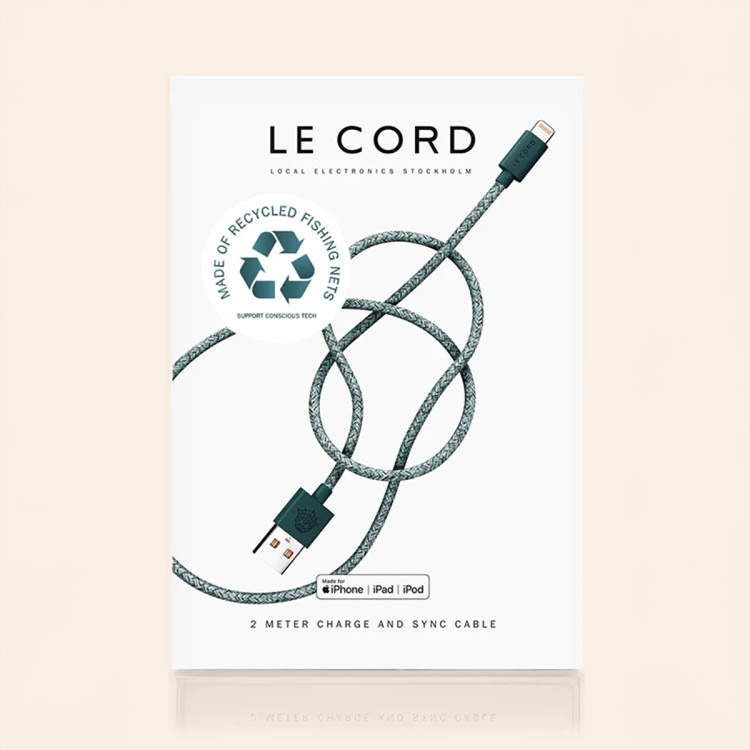 USB-kabel i genanvendt fiskenet, 2 meter i gruppen Hjem / Elektronik / Kabler og adaptere hos SmartaSaker.se (14320)