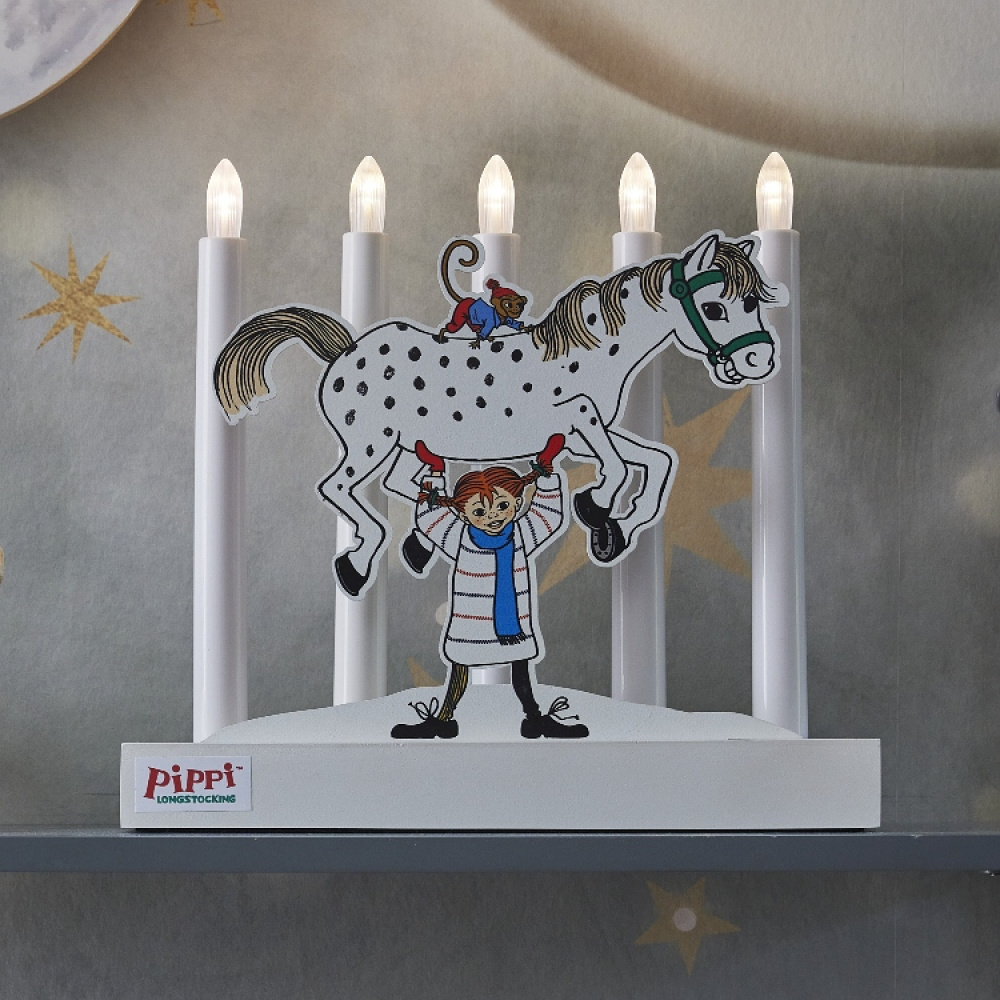 Batteridrevet Pippi-adventslysestage i gruppen Højtider / Advent og jul / Julebelysning hos SmartaSaker.se (14884)