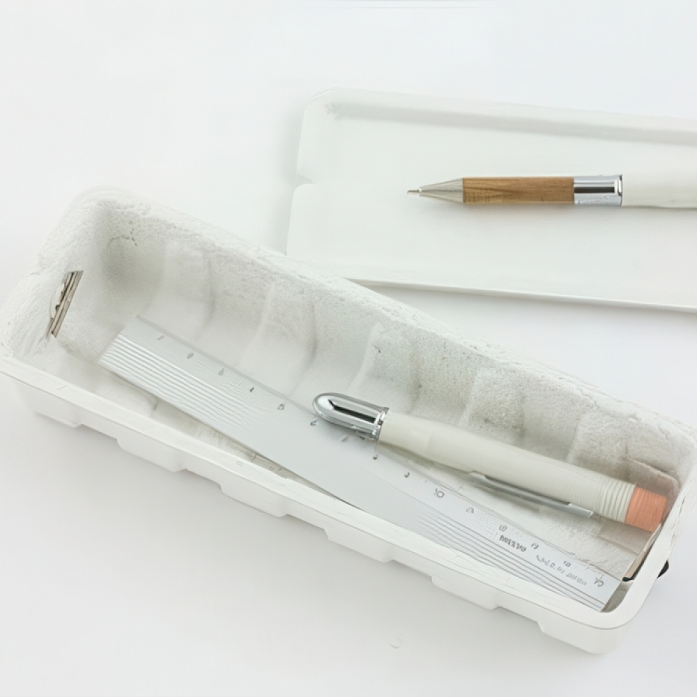 Æske af genbrugspapir, MIDORI PULP PEN STORAGE, hvid i gruppen Opbevaring / Opbevaringskasser / Småopbevaring / Askar hos SmartaSaker.se (40026)