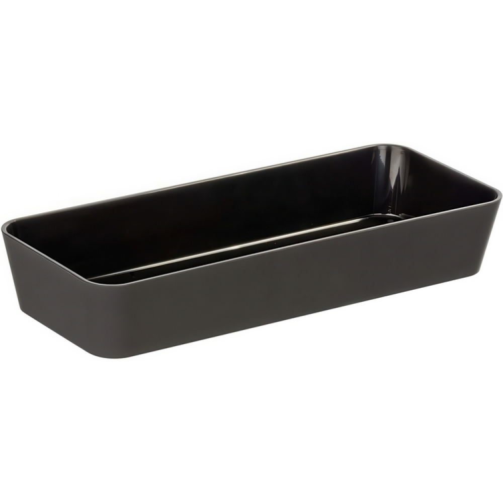 Aflang opbevaringsbakke / skuffeindsats, GOM SOFT TOUCH. 24 x 10 x H 4 cm, Sort i gruppen Opbevaring / Opbevaringskasser hos SmartaSaker.se (40061)