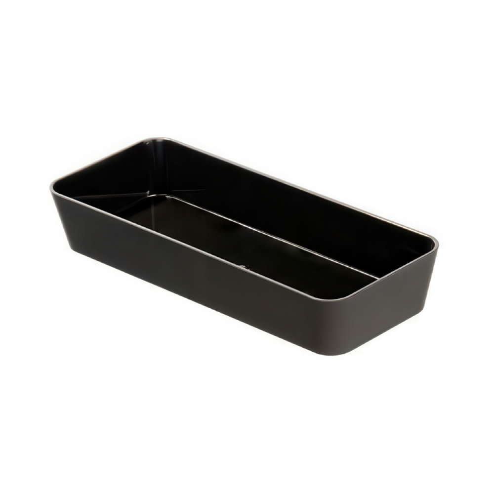 Aflang opbevaringsbakke / skuffeindsats, GOM SOFT TOUCH. 24 x 10 x H 4 cm, Sort i gruppen Opbevaring / Opbevaringskasser hos SmartaSaker.se (40061)