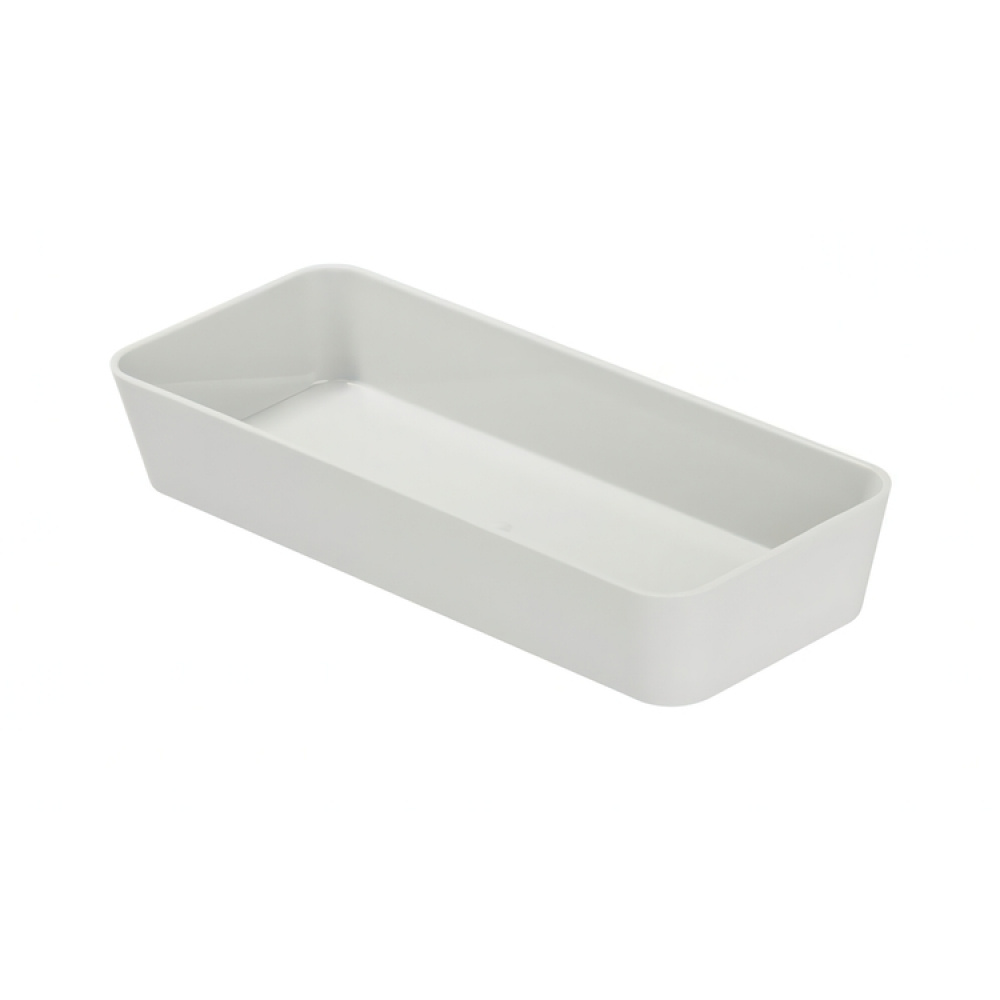 Aflang opbevaringsbakke / skuffeindsats, GOM SOFT TOUCH, 24 x 10 x H 4 cm, Hvid i gruppen Opbevaring / Opbevaringskasser hos SmartaSaker.se (40062)