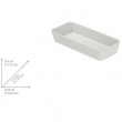 Aflang opbevaringsbakke / skuffeindsats, GOM SOFT TOUCH, 24 x 10 x H 4 cm, Hvid
