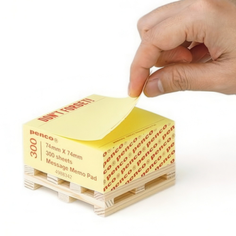 Blokkube på lille træpalle, PENCO TO DO LIST, 7,4 x 7,4 cm, Gul i gruppen Opbevaring / Kontorartikler hos SmartaSaker.se (40135)