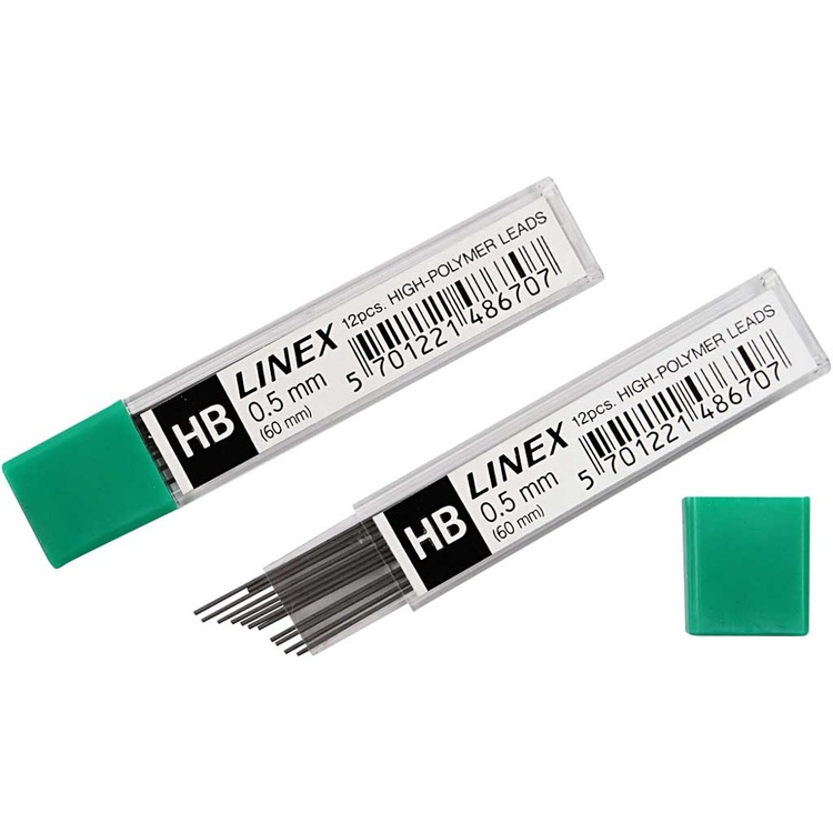 Blyantsstifter, LINEX HB 0,5 mm, Grå i gruppen Opbevaring / Kontorartikler hos SmartaSaker.se (40140)