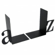 Bogstøtter i metal, 2 stk., BOOK ENDS A - Z, Sorte