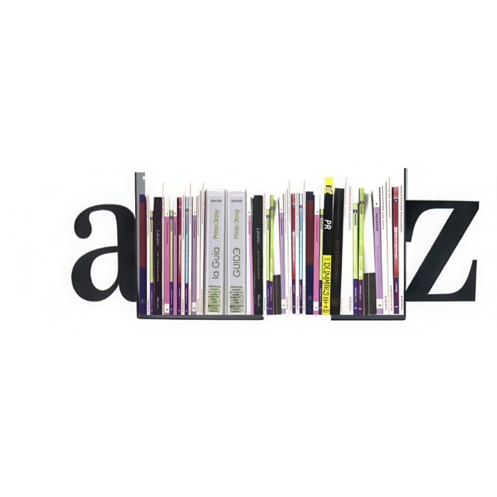 Bogstøtter i metal, 2 stk., BOOK ENDS A - Z, Sorte i gruppen Opbevaring / Kontorartikler hos SmartaSaker.se (40186)