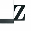 Bogstøtter i metal, 2 stk., BOOK ENDS A - Z, Sorte