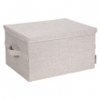 Opbevaringskasse med fast låg 38L, Bigso, Beige